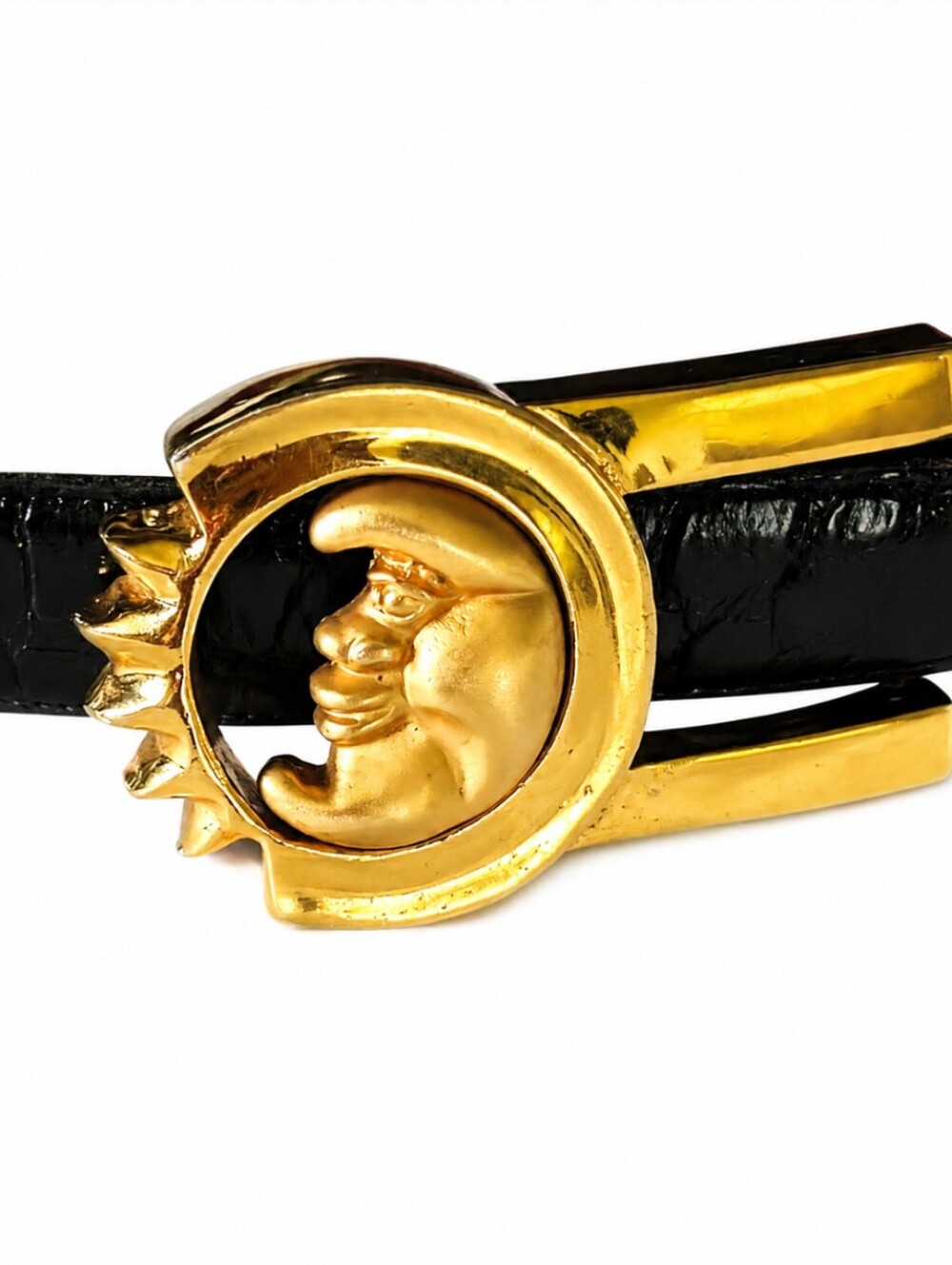 1980s Vicenza Gold Sun/Moon Celestial Alligator Belt- Signed & Numbered